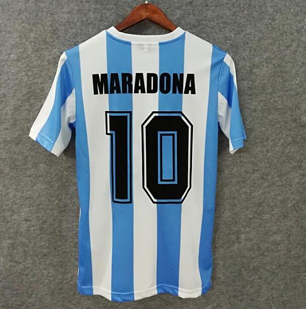 Maradona #10 1986 Argentina Retro Home Kit Soccer Jersey